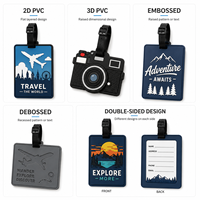 Étiquette de bagage personnalisée en PVC souple en gros, étiquette de bagage avec logo personnalisé, étiquette de nom de valise pour cadeau de voyage