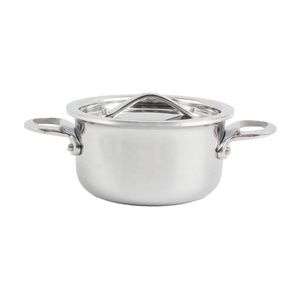 Juego de ollas de acero inoxidable mini de 5 piezas, apto para horno, lavavajillas, cocinas de gas e inducción, con tapas de vidrio. - Product Image 3