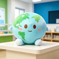 Mascotte en peluche globe terrestre personnalisée, jouets en peluche en forme de carte du monde, OEM ODM, logo personnalisé imprimé, cadeau promotionnel pour événements, vente en gros