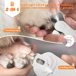Petdom 2-in-1 LED <b>Light</b> Electric Nail Grinder <b>for</b> <b>Dogs</b> USB Rechargeable Eco-friendly Pet Nail Clipper Stainless Steel Small - Product Image 2