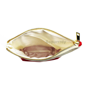 Pochette de maquillage en toile de coton personnalisable avec logo, étiquette vierge, pliable, résistante à l'eau, fermeture éclair, sacs de voyage - Product Image 3