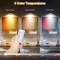 Lampu Dinding LED dengan Remote Control, Lampu Lukisan 1500mAh yang Dapat Dipasang di Dinding, 3CCT, Dapat Diisi Ulang, Lampu Gambar Pajangan Seni Magnetik