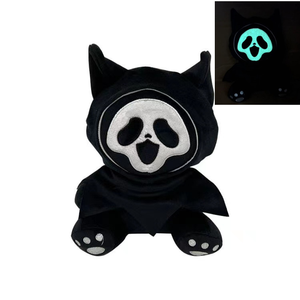 Peluche Gatto Fantasma Luminoso Grim Reaper 23 cm, Simpatico Pupazzo di Halloween in Poliestere, <span class=keywords><strong>Due</strong></span> Colori Rosa e Nero - Product Image 2
