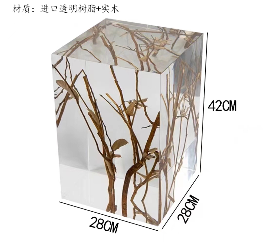 Transparent resin + right angle