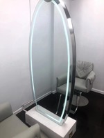Offre Spéciale – Grand Miroir Mural Moderne et Durable avec Éclairage LED pour Salon de Coiffure et de Beauté, Écologique