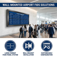 Terminal FIDS Profesional OEM Personalizado para Montaje en Pared, Sistema de Pantalla LCD Integrado 4K con CMS para Información de Vuelos en Aeropuertos y Metro