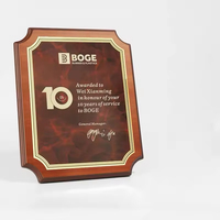 Plaque de certificat en bois avec gravure de logo personnalisée, plaque dorée et bleue pour cadeaux d'entreprise, récompenses, commémorations
