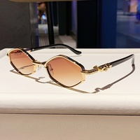 98182 Nouvelles Lunettes de Soleil de Luxe en Métal et Diamant pour Hommes et Femmes, Design Tendance, Protection UV400, Style Classique Universel, Gafas De Sol