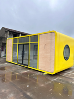 Cabine de jardin respirante de haute qualité en forme de pomme jaune, bureau moderne préfabriqué, mini-maison pour adultes, idéale pour hôtel/villa