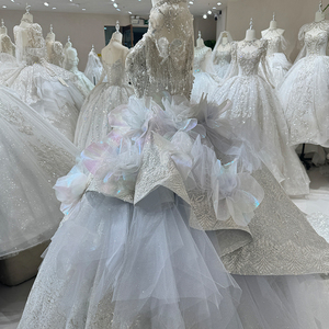 ชุดเดรสยาวแต่งระบายสำหรับผู้หญิงชุดเดรสแต่งเลื่อมเอวธรรมชาติแขนปกติระยิบระยับสำหรับ DW0009 - Product Image 4