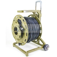 Carrete de Cable de tambor de Metal portátil, carro de Cable, carrete de entorno duro retráctil, bobinado para fibra óptica, 1 unidad