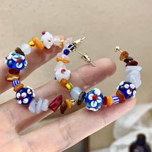 Boucles d'oreilles en forme de fleur en cristal pour femmes, style bohème, bijoux à porter au quotidien - Product Image 4