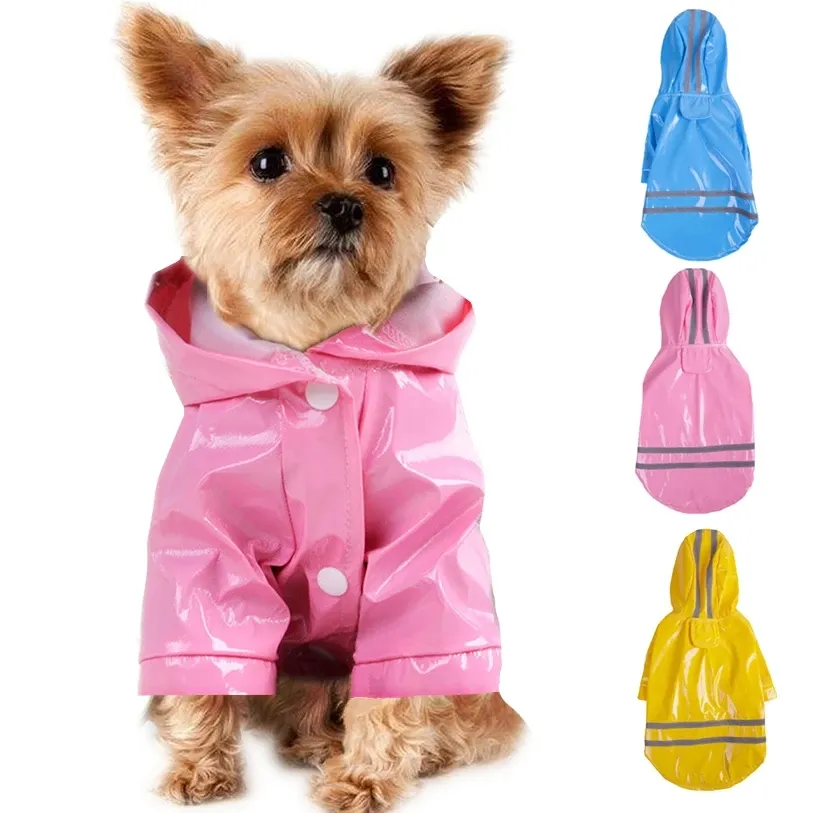 Abrigo de lluvia para cachorro, chaquetas impermeables de PU para perros y gatos, ropa para exteriores