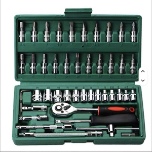 Juego de Llaves de Trinquete de 46 Piezas con Punta de 1/4 de Pulgada, Juego de Herramientas Manuales con Estuche, para Reparación de Automóviles y Jardinería, SCK-46 D - Product Image 1
