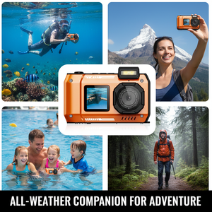 Cámara Digital Sumergible IP68 de 10 Metros, 48 Megapíxeles, Zoom 18X, Pantalla Dual, para Selfies, Video 4K, Gran Venta - Product Image 2