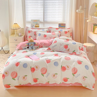 Ensemble de draps de lit imprimés floraux pour la maison en gros, 4 pièces, avec 2 taies d'oreiller, literie de luxe, taille double, queen, king