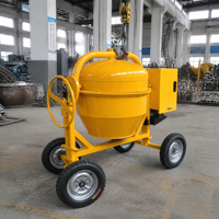 Bétonnière portable 350/500L en stock avec cadre en acier et tambour à coulée facile pour travaux de réparation extérieurs à domicile