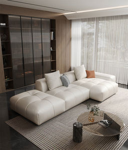 Mufang Grand <span class=keywords><strong>ensemble</strong></span> de canapés modulables <span class=keywords><strong>Sergio</strong></span> Bicego Pixel Soft Tufty Meubles en cuir véritable haute couture pour hôtels et villas - Product Image 3