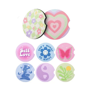 Venta al por mayor logotipo personalizado antideslizante en blanco forma redonda de neopreno coche posavasos plegable creativo posavasos - Product Image 1