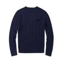 Pull à col roulé unisexe en coton mélangé ou en laine mélangée à manches longues, tricoté en câble avec un pull tricoté