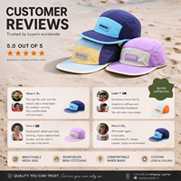 Casquette de camping personnalisée à 5 panneaux, séchage rapide, en nylon, pour course en extérieur, avec logo en patch de caoutchouc silicone, OEM ODM, chapeau de camping personnalisé