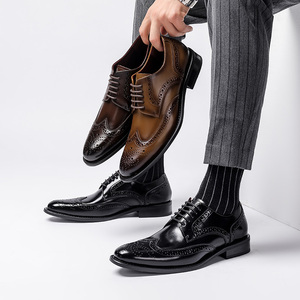 Nuevos Modelos Primavera 2026, Zapatos de Cuero para Hombre, Oxford con Grabado, Elegantes, Formales, para Novio, Cómodos, para Vestir, para Bodas - Product Image 6