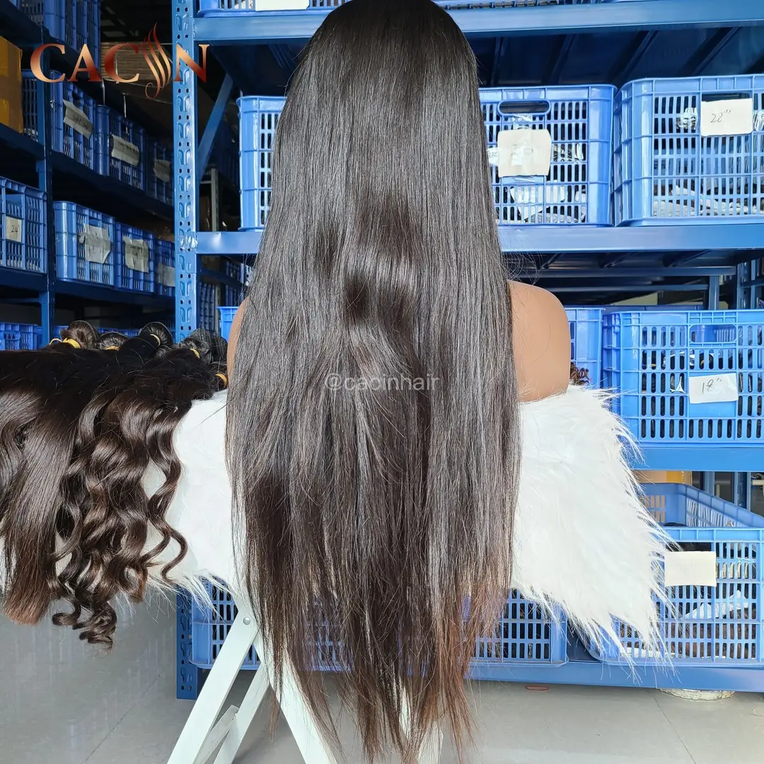 Fabrika kalite 40 inç ham hint saç pahalı uzun çocuk örgülü İnsan saç peruk hd dantel frontal peruk