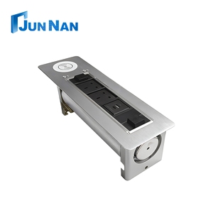 Aluminum Motorized Flip-Up Socket Table Hidden Electricity Outlet Supports UK/EU/AU Multifunction <strong>Electric</strong> Rotary Desktop Socket - Product Image 5