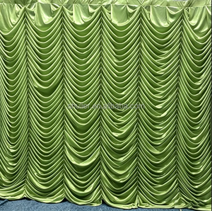 Toile de fond ondulée <span class=keywords><strong>vert</strong></span> herbe pour fête, fond <span class=keywords><strong>d</strong></span>'<span class=keywords><strong>eau</strong></span> ondulée, draperie de scène de mariage 10ft x 10ft - Product Image 4