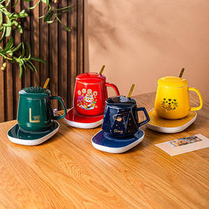 Calentador de Tazas Inteligente de Lujo, Calentador de Tazas Eléctrico Inalámbrico, Juego de Tazas de Té Calentadas para el Hogar con Material Cerámico, Incluye Tazas Calentadoras - Product Image 5