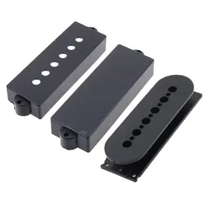 5PB ปิดผนึก/เปิดชนิดเรียบ /Matt Pickup Cover/Bobbin For 5 String Precision Bass PB Bass ปิคอัพทำสีดำ