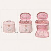 Sac à cosmétiques en cuir PU, trousse de maquillage avec poignée supérieure, compartiments larges à double fermeture éclair, cadeau de voyage mignon pour femmes et filles