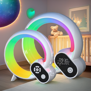 Veilleuse intelligente pour bébé avec LED, moniteur audio ABS, effet de lumière du lever du <span class=keywords><strong>soleil</strong></span>, réveil musical, haut-parleur et contrôle par application - Product Image 4