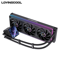 LOVINGCOOL Nouveau style Ventilateurs et refroidisseurs d'eau en céramique pour PC de jeu 360mm CPU AIO Refroidisseur liquide avec écran LCD IPS de 4,0 pouces