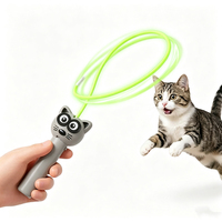 Baguette de chat électrique lumineuse à double moteur avec lanceur de corde automatique et jouet interactif pour chat avec baguette à corde