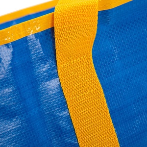 Heavy Duty Extra Large Recycled Blue PP Woven Handled Zipper <strong>Storage</strong> <strong>Bags</strong> with Letter Pattern - Product Image 6