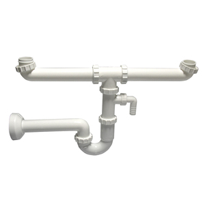 Sifón de lavabo de 2 vías con conexión duradera de 1 1/2 pulgadas (40 mm) para lavadora, trampas de plomería - Product Image 1