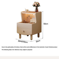 Table de chevet moderne, style simple et compact, en bois massif, avec tiroir de rangement, pour chambre à coucher, meubles de maison