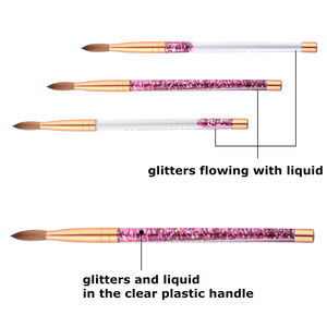 Mango <span class=keywords><strong>de</strong></span> metal acrílico profesional para manicura, nuevo diseño dorado y rosa, venta al por mayor, tamaño del cepillo #8, <span class=keywords><strong>2021</strong></span> - Product Image 6