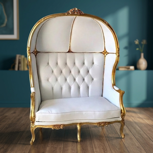 Luxury Wedding Canopy Chair Midcentury Tufted Durable Living Room Furniture with Solid Wood <b>Frame</b> - Product Image 2