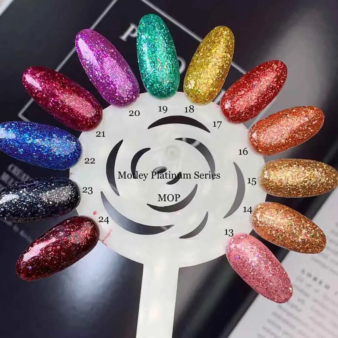 Eterogeneo Gel di platino glitter lucido luccicante gel smalto per pennello facile da applicare unghie salone fornitore di prodotti UV +