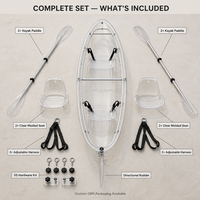 Kayak transparent pour 2 personnes, canoë transparent pour lac, océan, loisirs aquatiques, kayak de randonnée