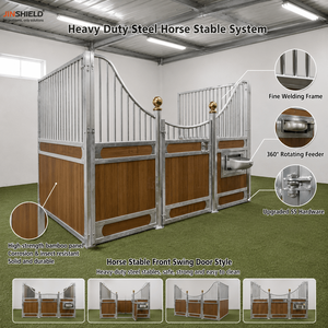 Frontón para Caballerizas con Comedero Giratorio, Bebedero y <span class=keywords><strong>Puerta</strong></span> Corredera, Equipo Ecuestre Galvanizado - Product Image 2