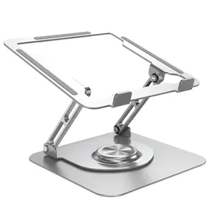 Supporto per laptop pieghevole rotante personalizzato 360 supporto da tavolo per laptop regolabile in altezza in lega di alluminio per uso in ufficio