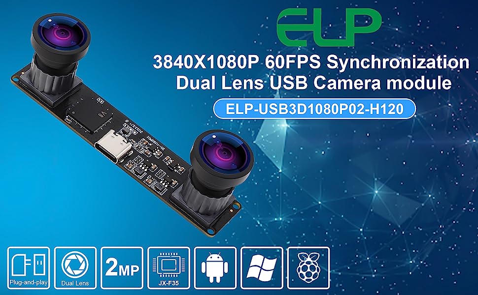 ELP 60fps 3Dステレオ同期USBカメラモジュール4MP 85度 Amazon.co.jp: 60fps 同期 USB カメラ ELP 4MP USB カメラ