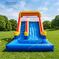 Grand toboggan aquatique gonflable d'extérieur avec piscine à jets d'eau, PVC de qualité commerciale, installation facile, taille et capacité personnalisables pour les enfants