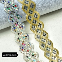 Fantaisie irisé cristal garniture Hot Fix perle strass ruban ruban pour robe ceinture fer sur Strass bande bricolage vêtements ornement