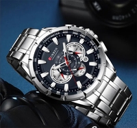Curren 8363 lüks moda erkekler İzle paslanmaz çelik rahat spor büyük arama erkekler için orijinal marka Quartz saat Relogio Masculino