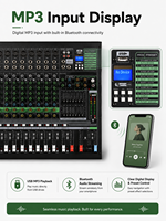Console audio professionnelle BE-26 26 canaux + alimentation fantôme 48V, 16 effets DSP, Bluetooth, USB, lecture sur ordinateur, pour scène