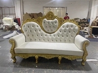Sofá de lujo de la boda de la sala de estar Sofá dorado del Trono del novio de la novia para el evento de la boda